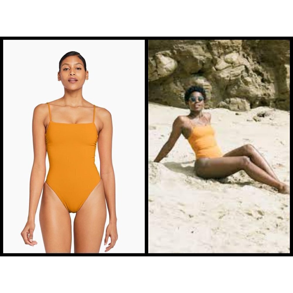 💕VITAMIN A x BOYISH💕 Jenna Bodysuit High Leg Swimsuit ~ Topaz BioSculpt S NWT